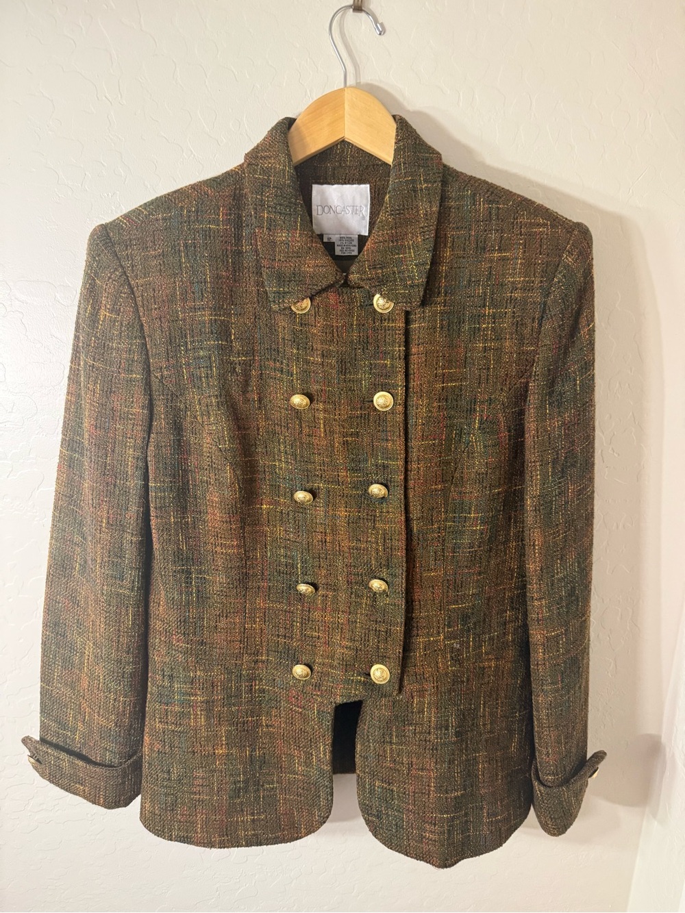 Doncaster Vintage Tweed Breasted Jacket with Skirt and Silk Shirt